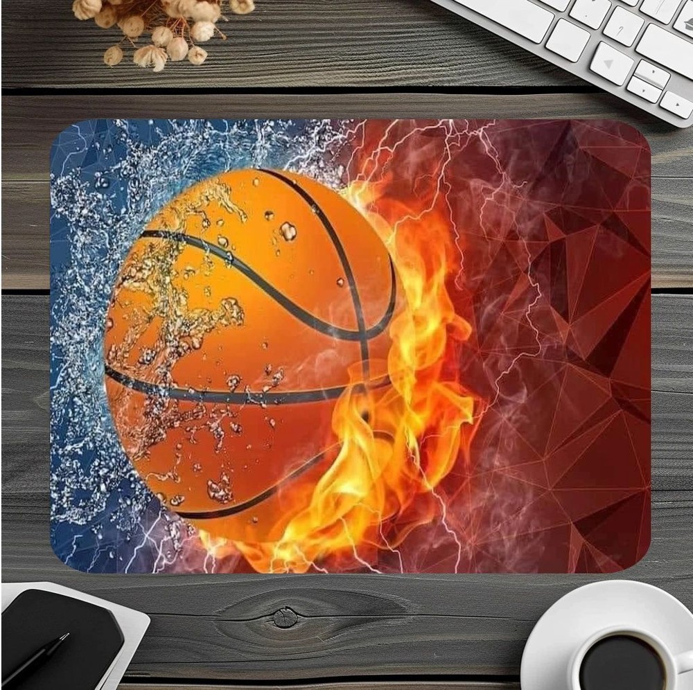 Basketball Water/Flames Mouse Pad