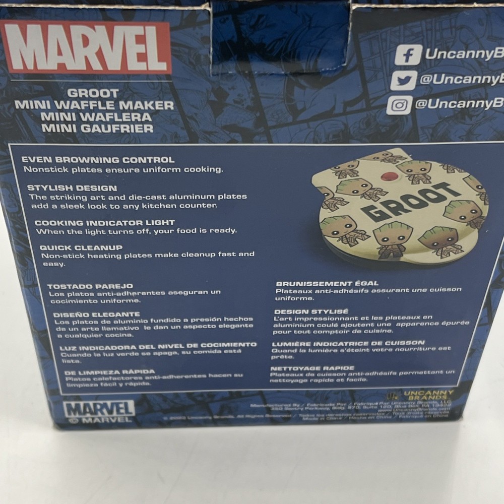 Uncanny Brands Marvel Groot Mini Waffle Maker Marvel Comics Eat The Universe New