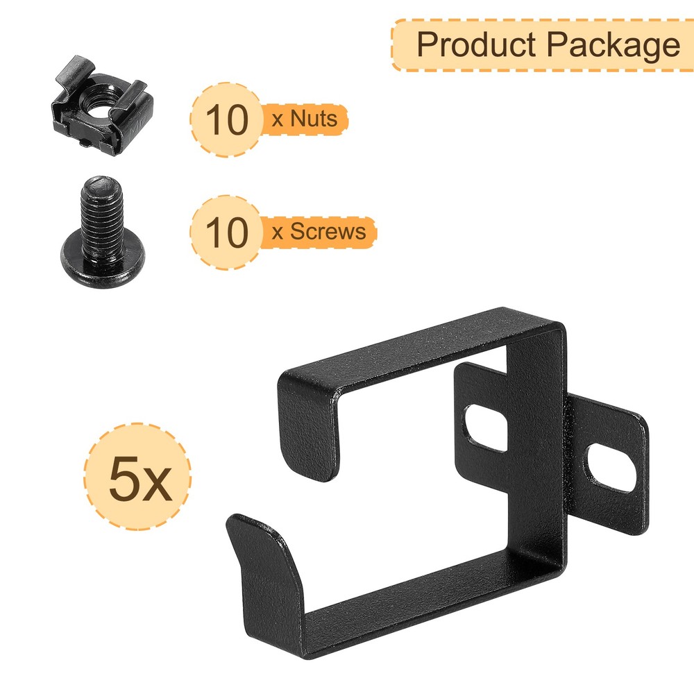 5 Set Server Rack Cable Management D Ring Hooks Wire Organizer Cable Mount