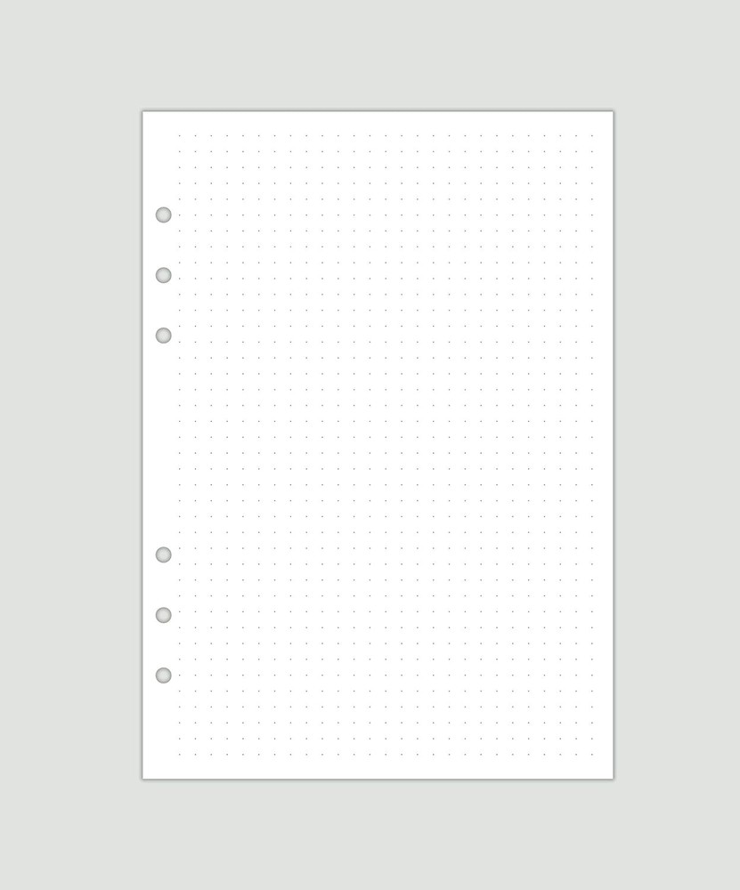 A5 Dot Grid Paper, Extra Thick, 6-Hole Punched, 400 Sheets (800 Pages), 400