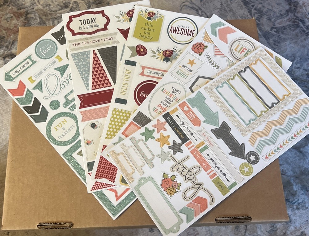 3Birds Studio 16 Chipboard Sheets Sticky Sparkly Glitter & Foil Set