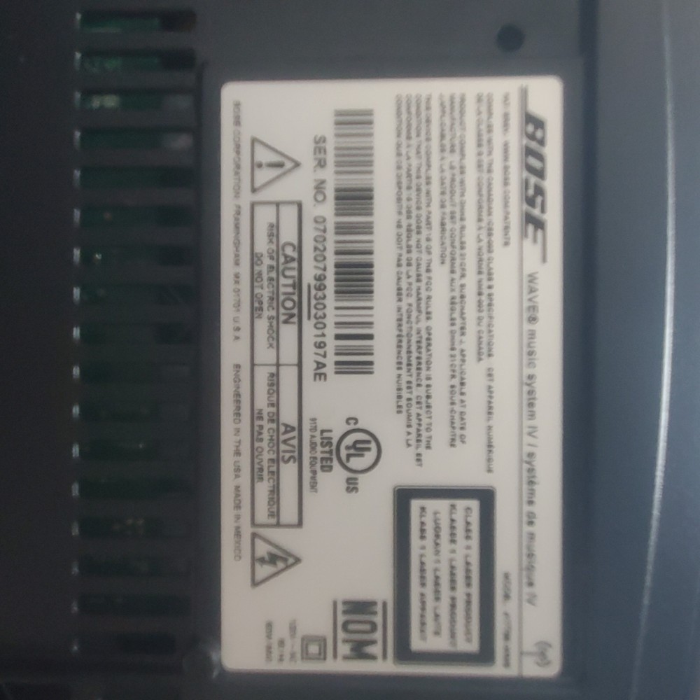 DEFECTIVE Bose Wave Music System IV Shelf Stereo System G3D
