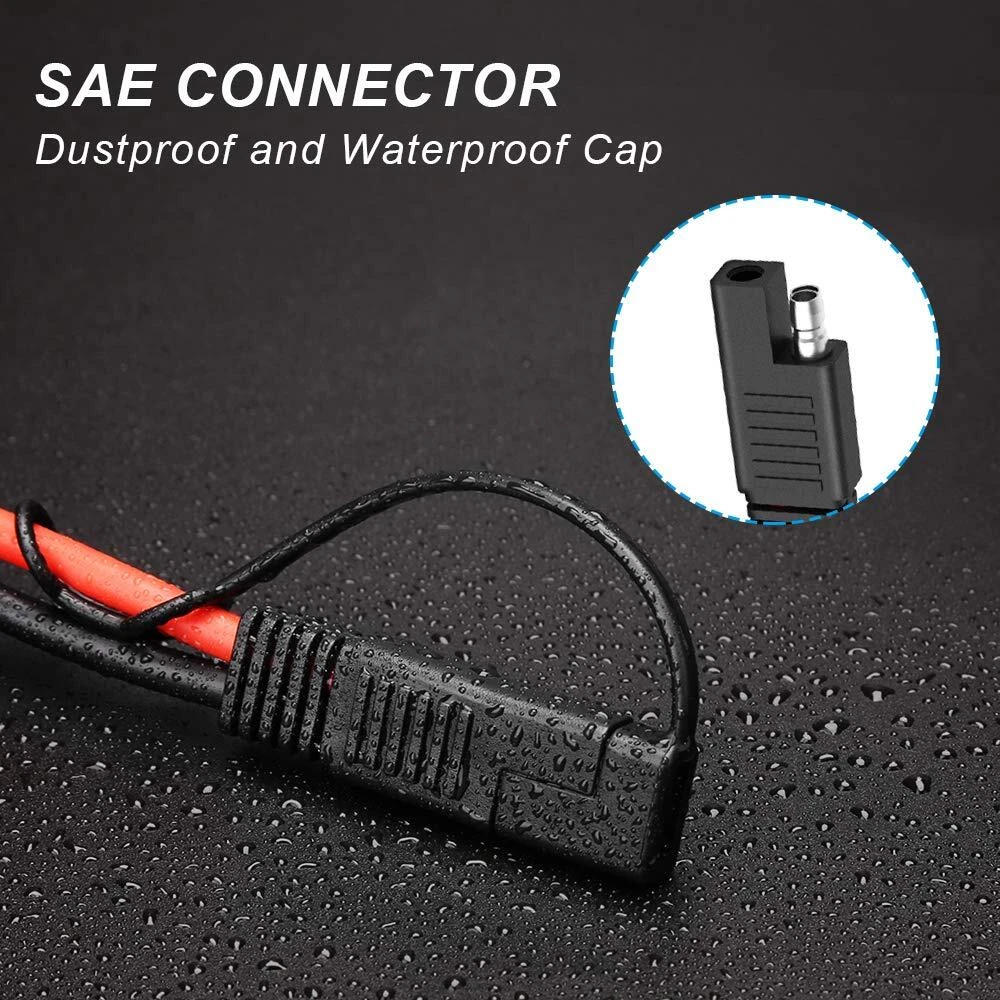 2x Solar Panel Extension Cable 2FT 10AWG SAE to SAE Polarity Reverse Adapter NEW