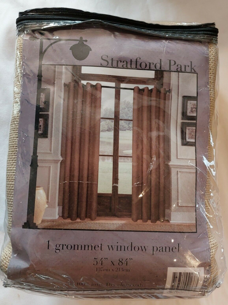 Stratford Park One Burlap Grommet Window Panel 54" x 84"