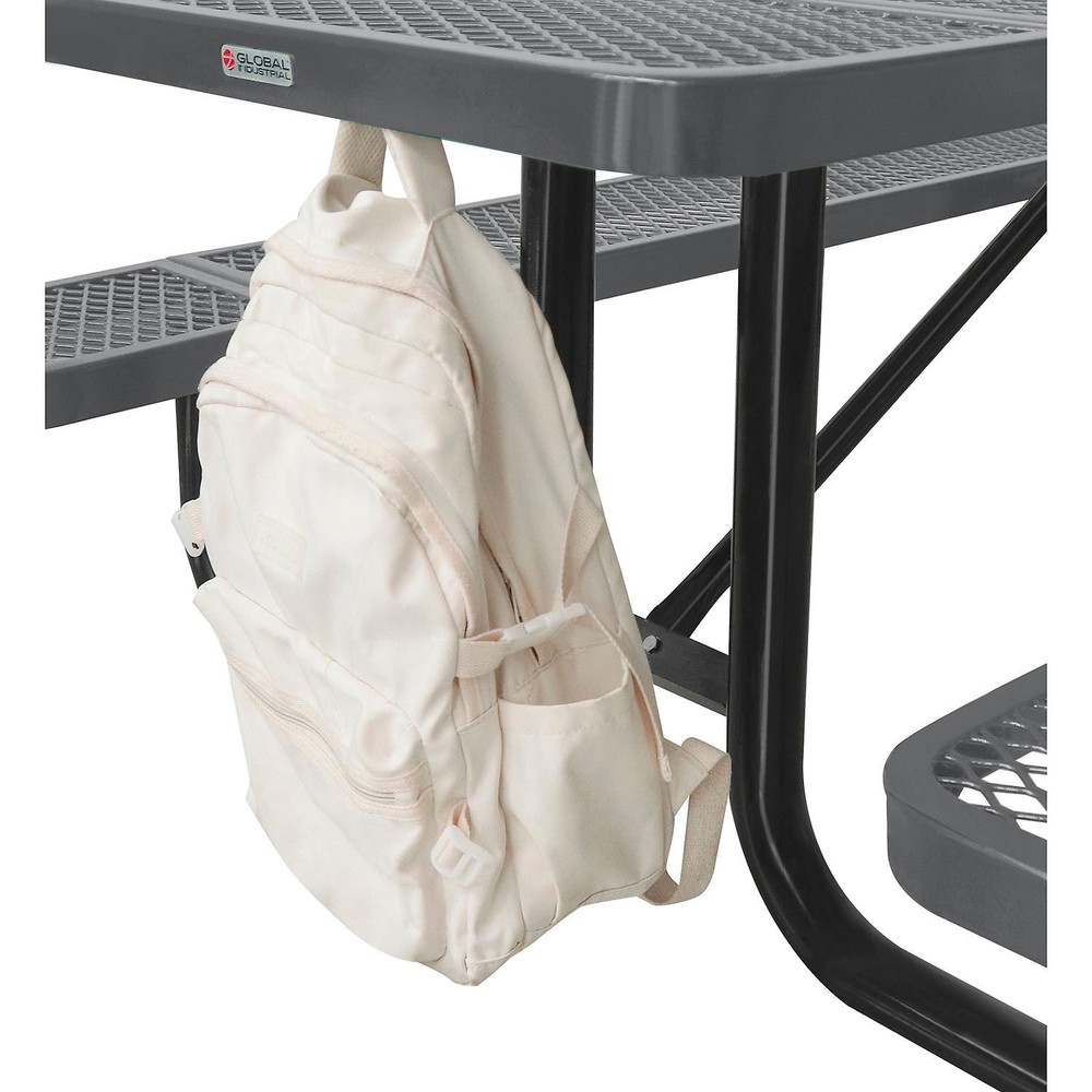 Global Industrial 8'L Rectangular Picnic Table Expanded Metal Gray