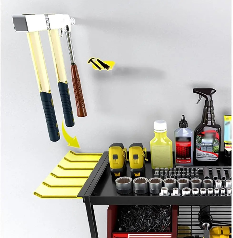 Heavy Duty Wall-Mounted Power Tool Storage Rack - 4 Layer Drill Holder