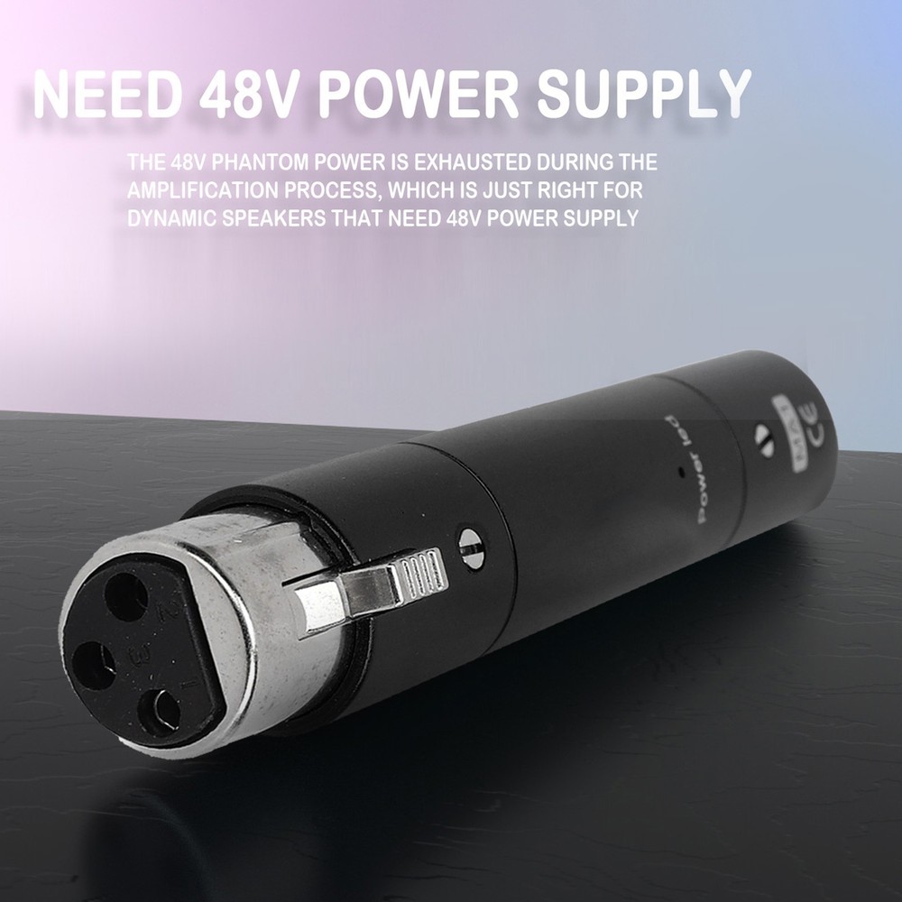 Black Inline Microphone Preamp Lossless Amplification Dynamic Active Inline WT