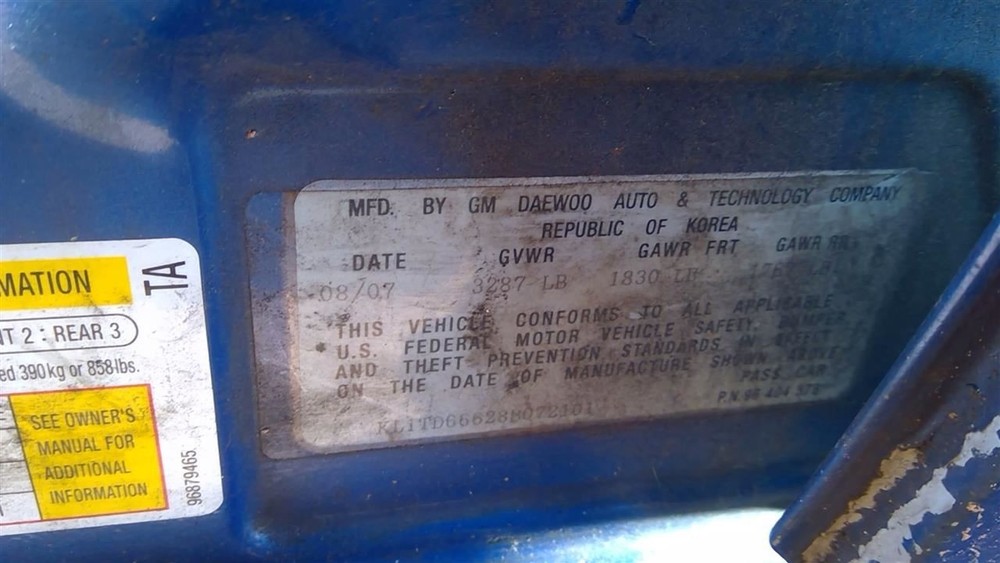 Driver Left Side View Mirror Power Hatchback Fits 07-11 AVEO 264367