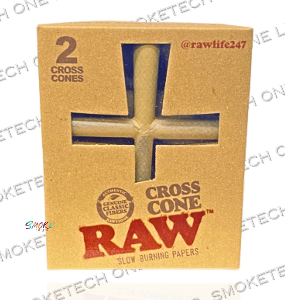 RAW Classic Cross Cone – 2 Cones per Pack (Full box)