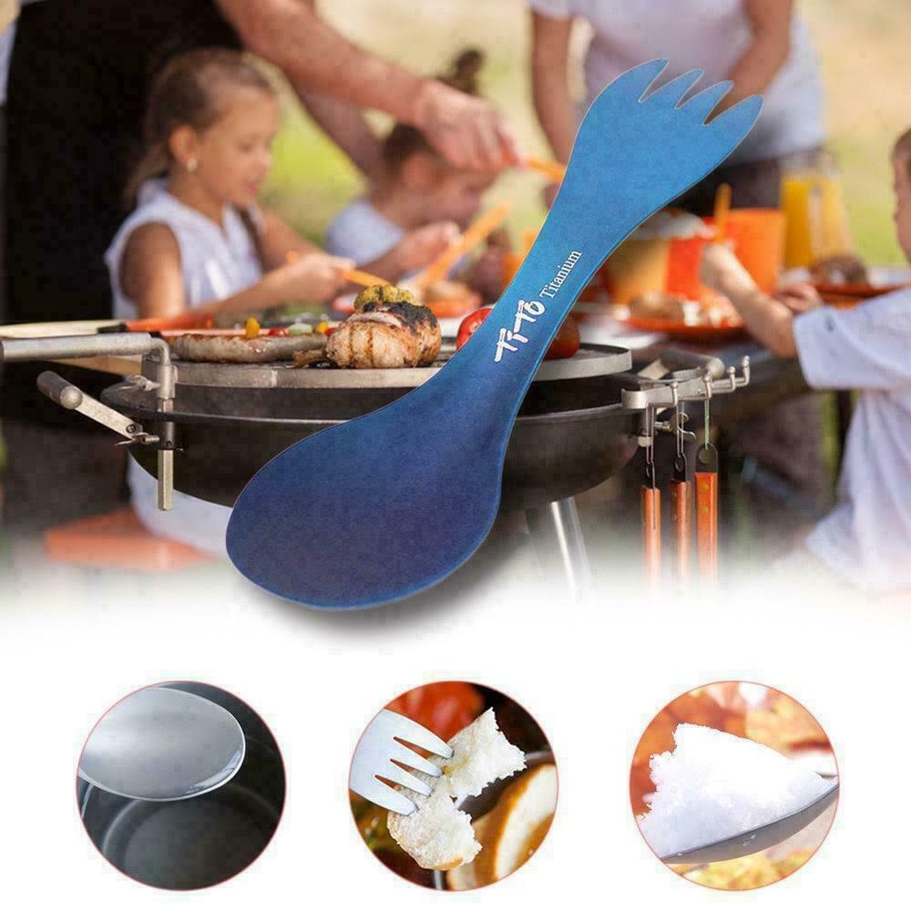 Outdoor Camping Picnic titanium Spoons Fork Tableware Ultralight Nice