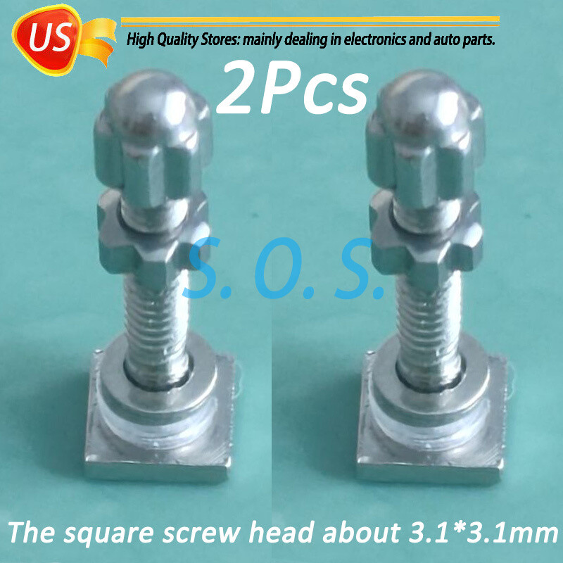 2Pcs Replace For C ar tier Eyeglasses Frame Silver Square Screw & Bolt 3.1*3.1mm