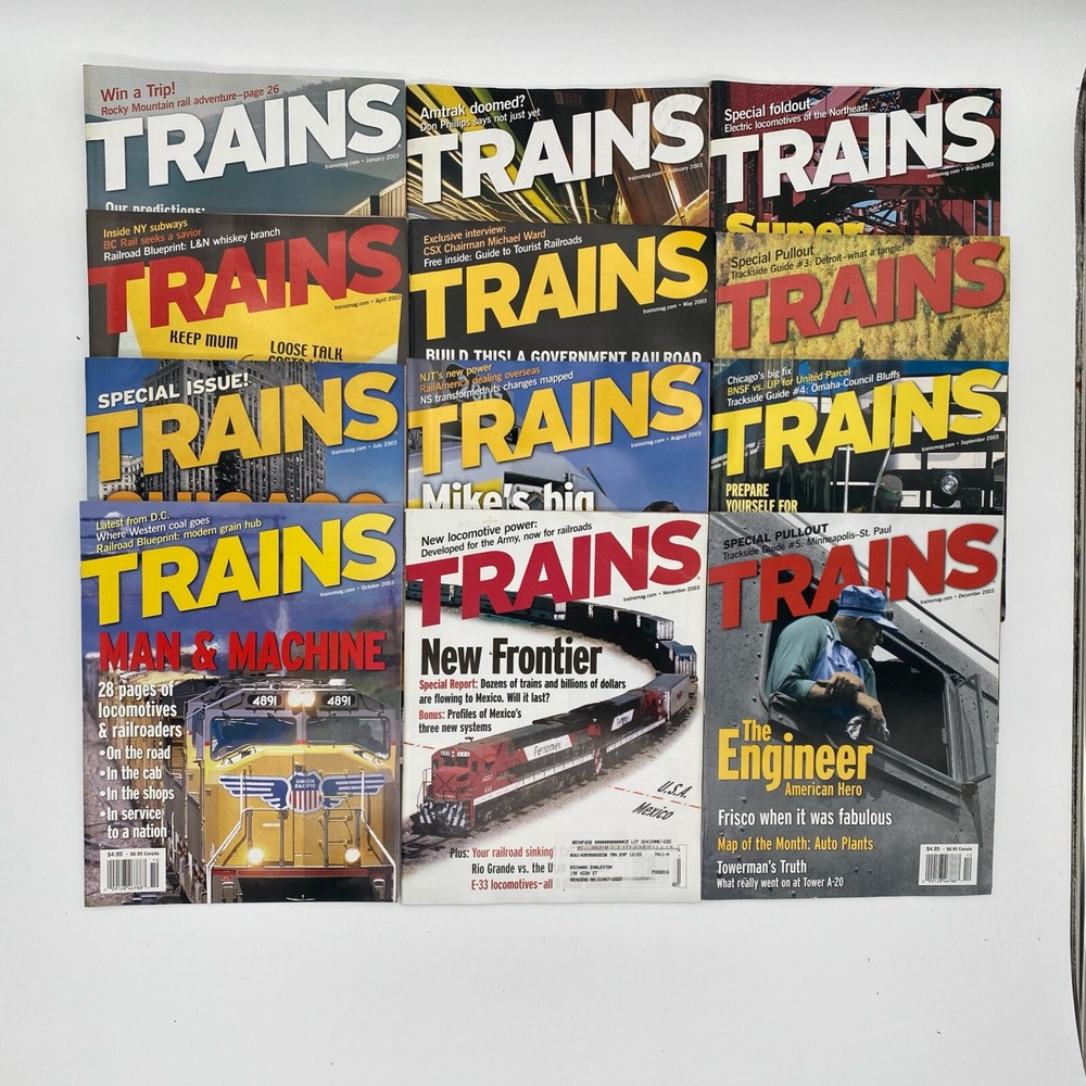 Trains Magazine 12 Issues 2003 (Complete Year 2003)