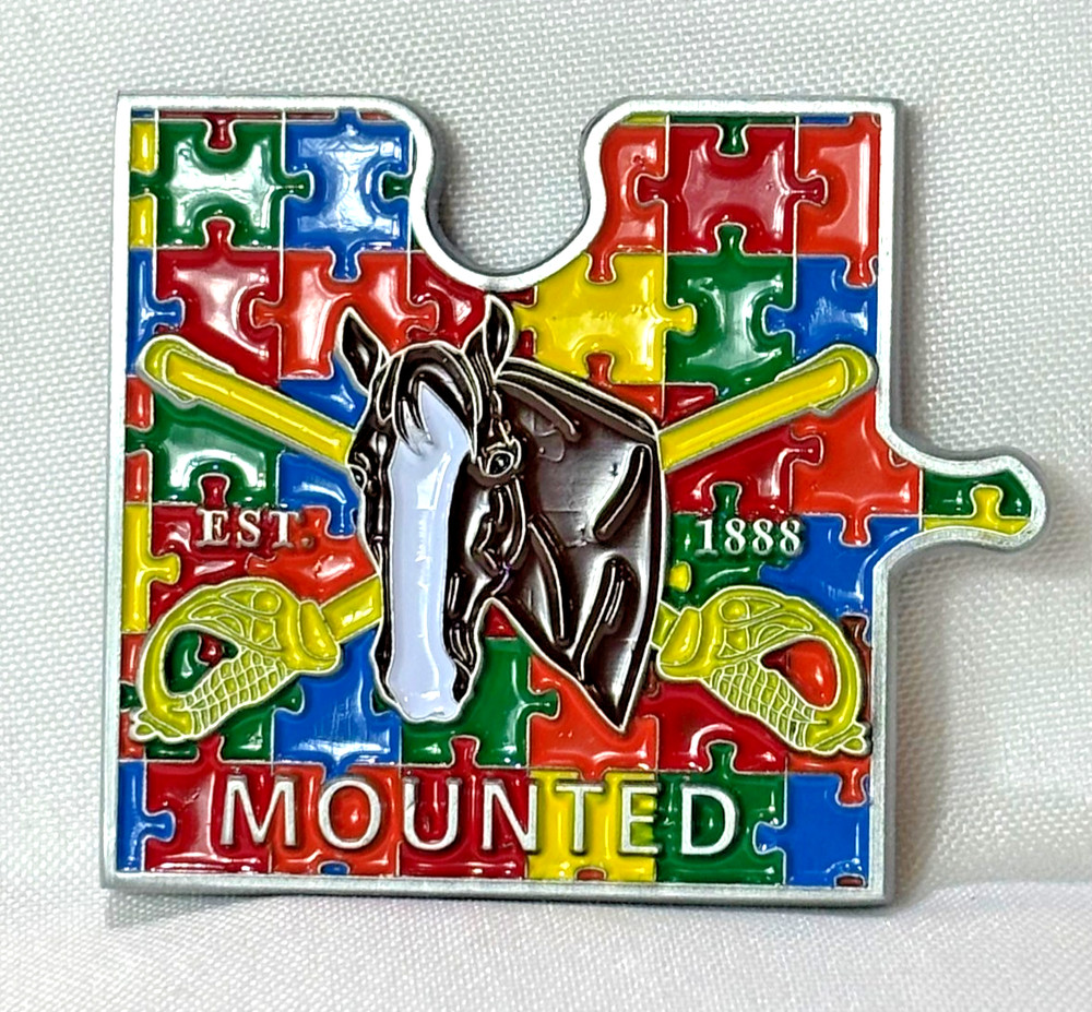 Mounted Puzzle Piece Shape Challenge Coin Sleep Problem Autism Awareness