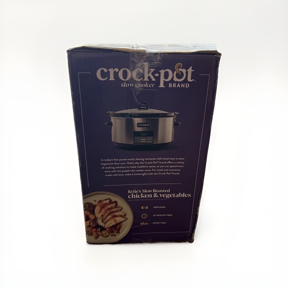 Crock-Pot Large 8-Quart Programmable Slow Cooker with Auto Warm Setting Black...