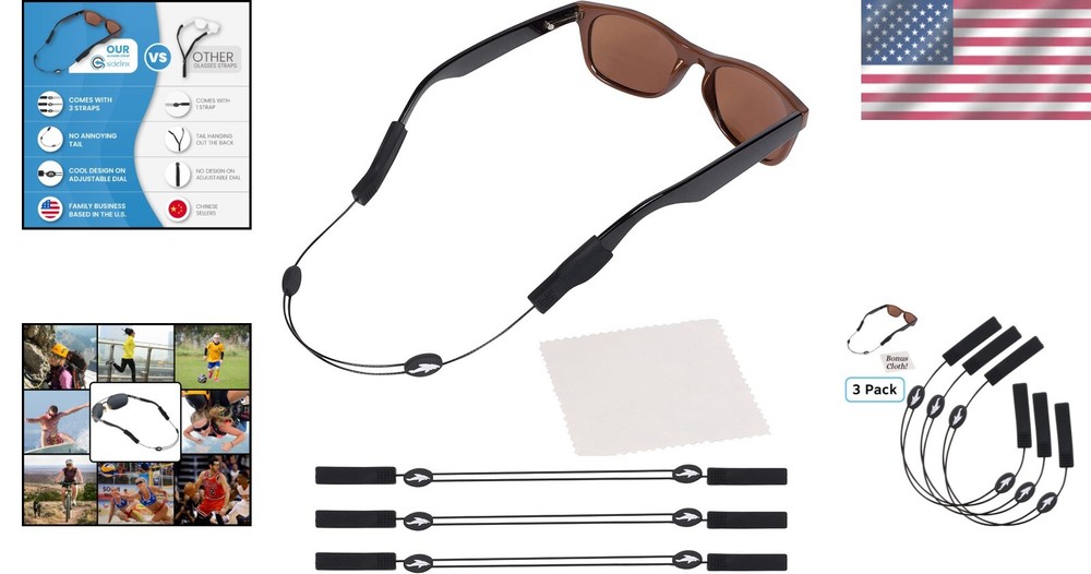 Versatile Shark Style Sunglass Holder - Adjustable, Secure Fit + Bonus Cloth