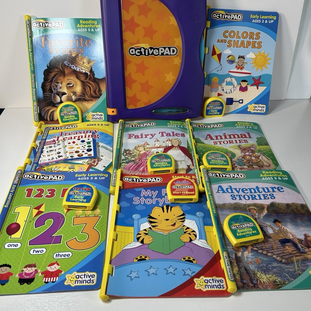 Active Minds ActivePAD (2003) Treasury Of Learning With 8 Book Packs TESTED