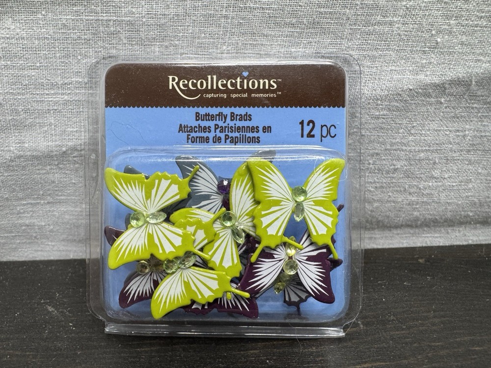 RECOLLECTIONS Decorative Brads - BUTTERFLIES - 12 pcs
