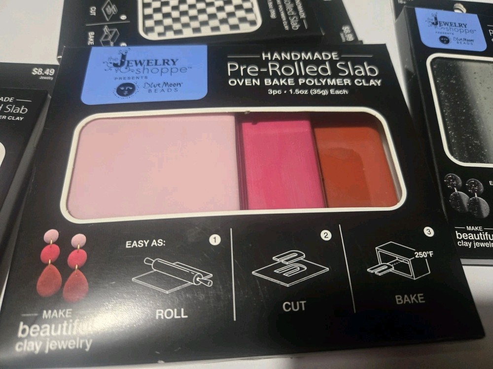 Pre Rolled Polymer Clay Slabs - 4 Packages - New!