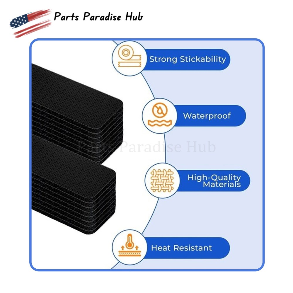 20* Sticky Back Fastener 1x4” Black Heavy Duty Hook & Loop Adhesive Strips