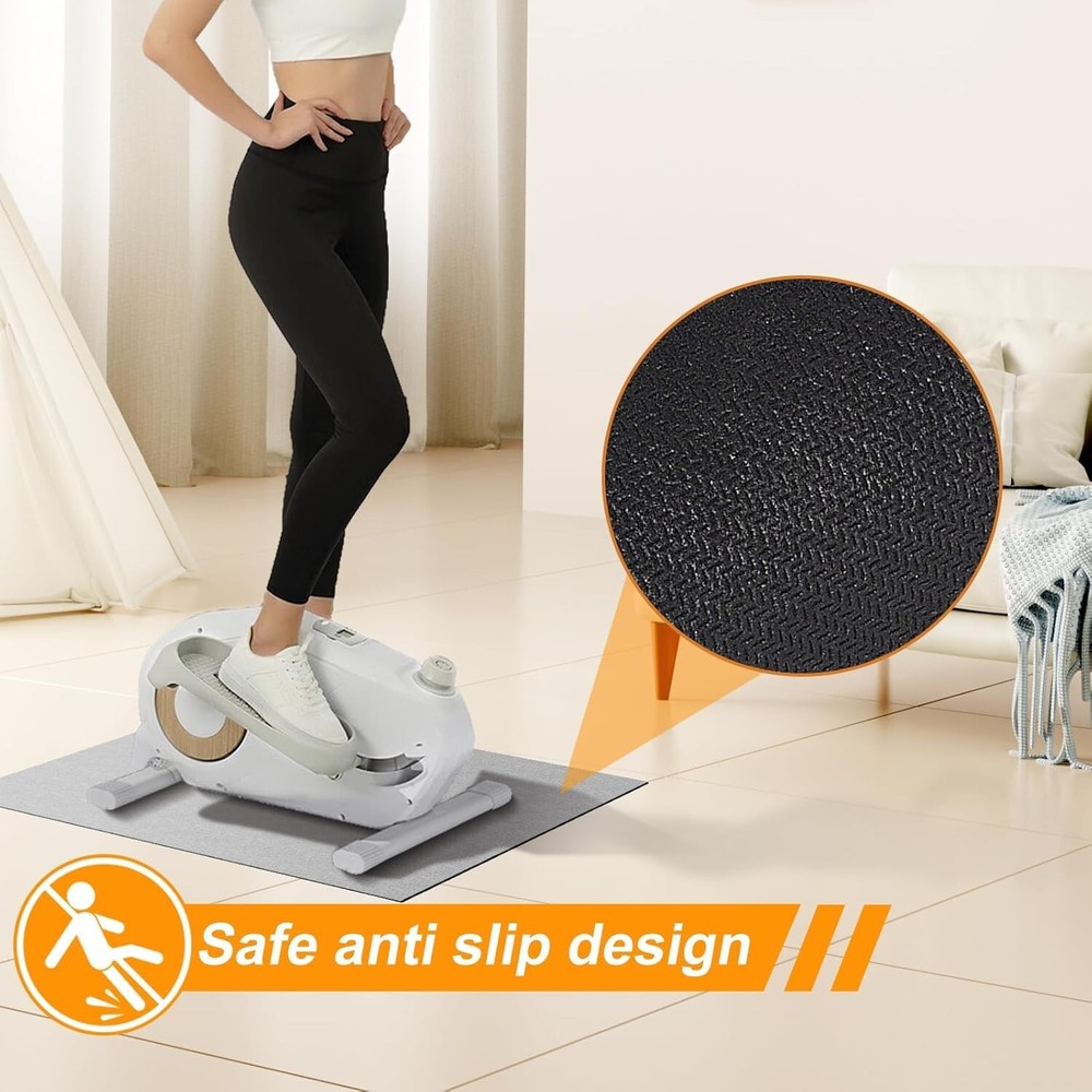 Under Desk Elliptical Exerciser with Non-Slip Mat - Compact Leg Workout Machine