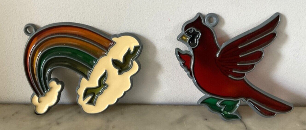 Rainbow/Cloud & Readers Digest Cardinal Window Suncatchers