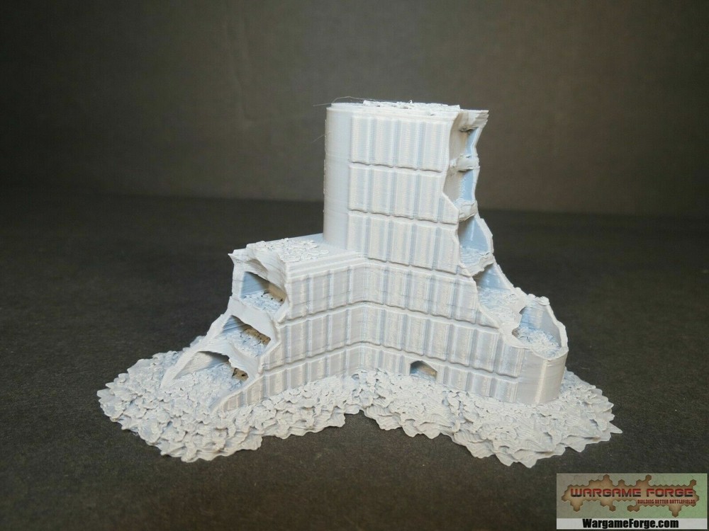 Ruined Sci-Fi Building 12 - Tabletop Wargame Terrain Battletech Warhammer