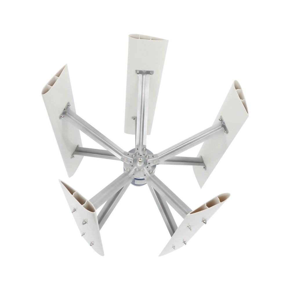 White Vertical Axis Wind Turbine Generator 5-blade Wind Turbine Generator 100W