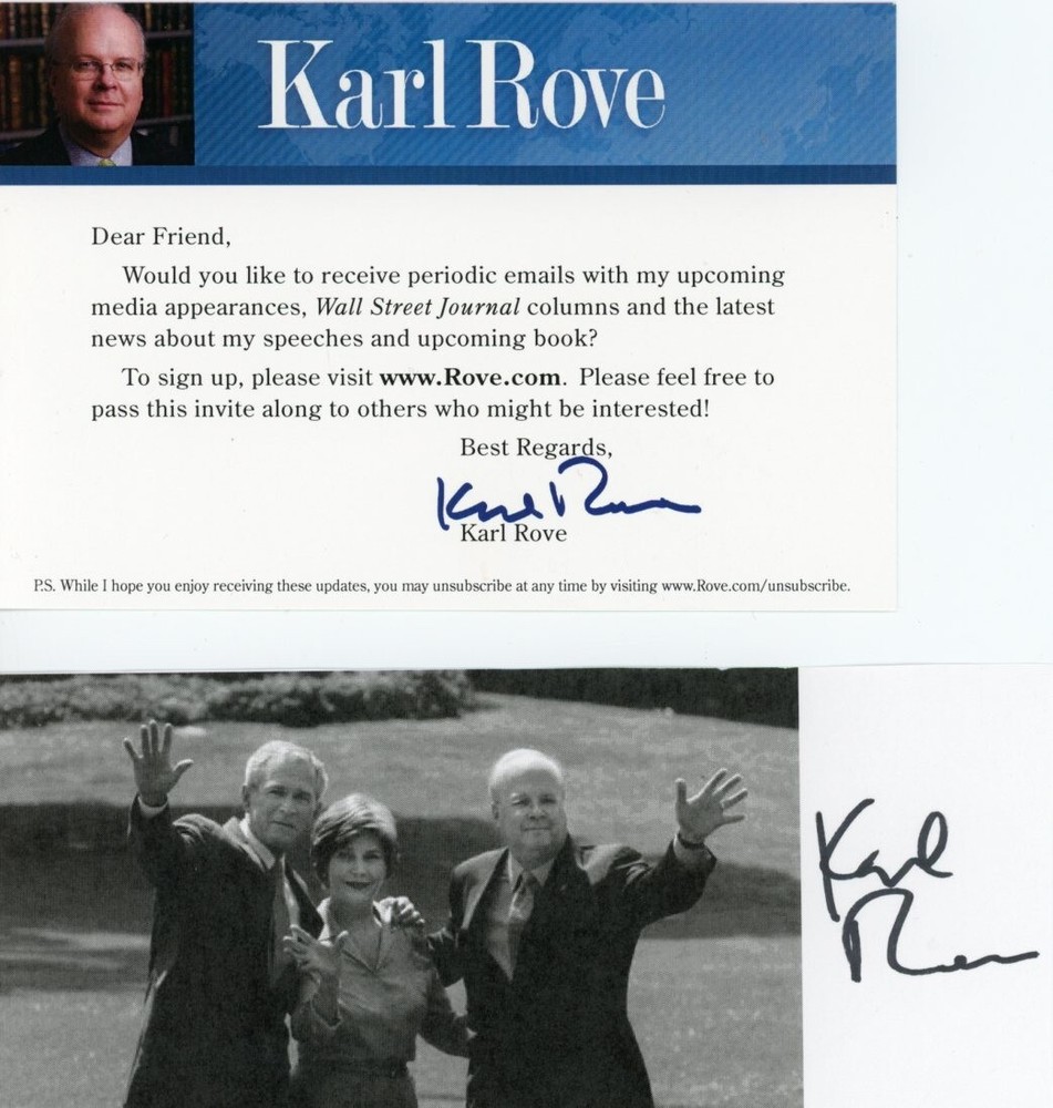 Karl Rove - Signed Printed Paper Photograph