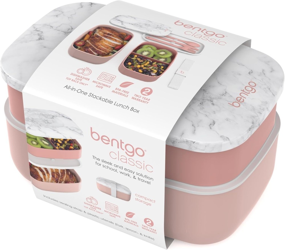 Portable Stackable Bento Lunch Box with Utensils - Ideal for Work & School