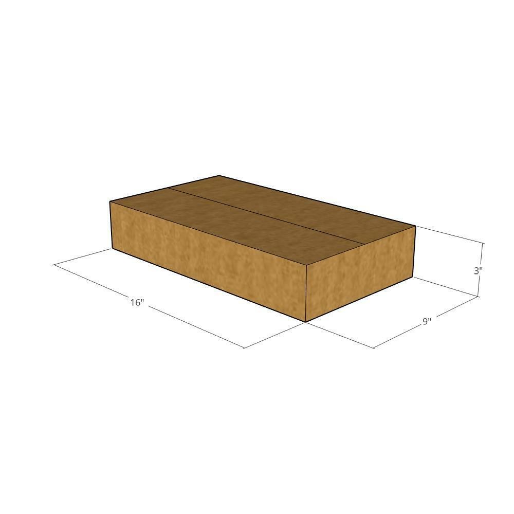 25 16x9x3 Kraft Brown Corrugated Shipping Boxes 32 ECT New