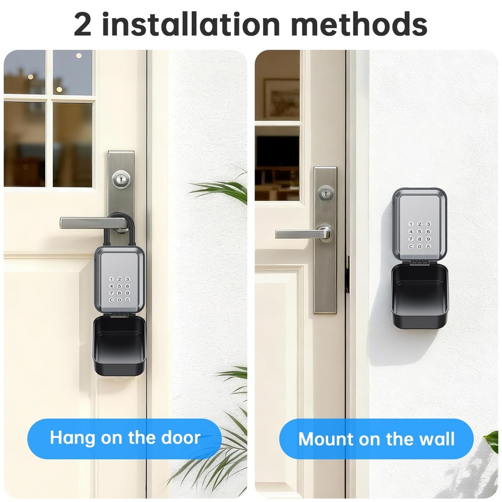 Smart Key Lock Box - Bluetooth APPTuya APP Control PIN Code, IP65 Weatherpro...