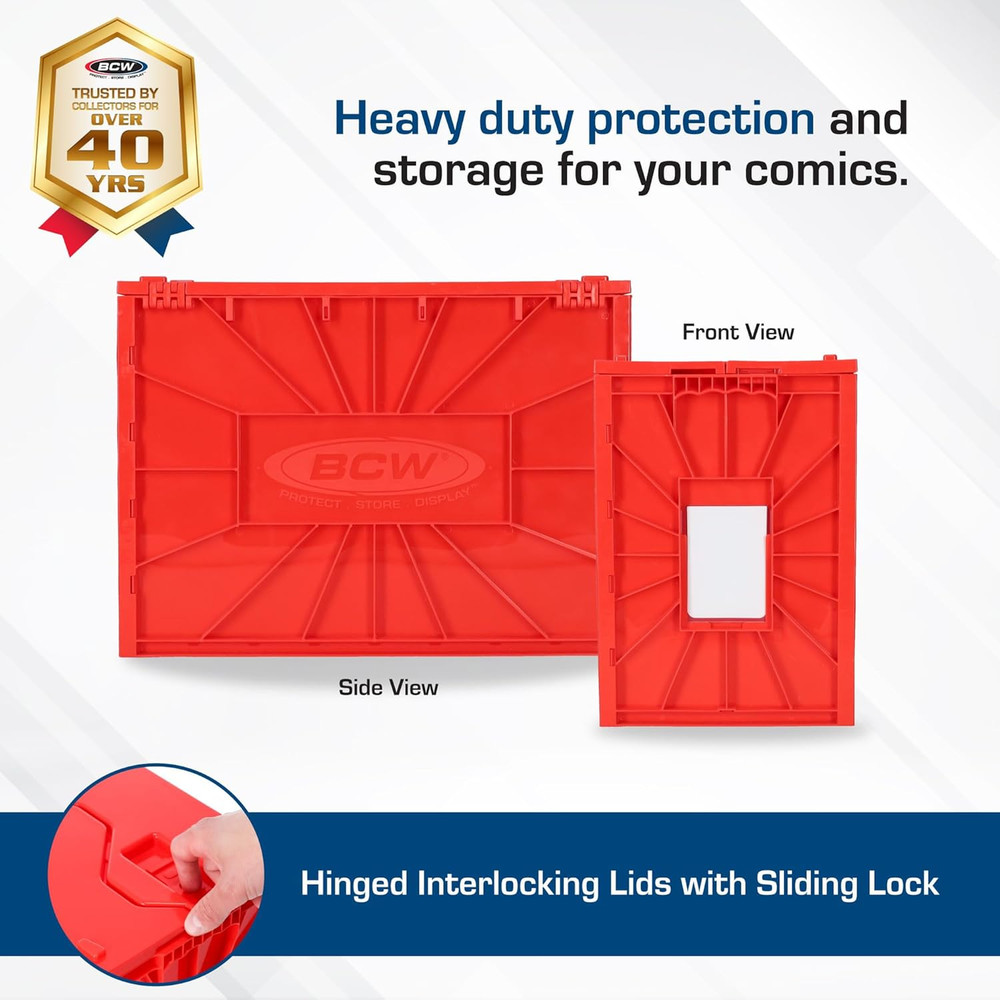 Short Comic Book Bin | Holds 150 Comics | Stackable Plastic Storage | Acid-Free
