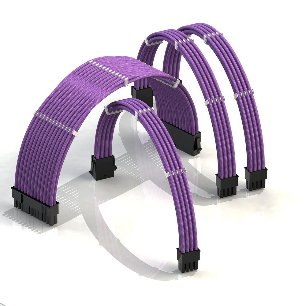 - AVA 30Cm PSU Cable Extension Sleeved Custom Mod GPU PC Braided W/Comb Kit | 1