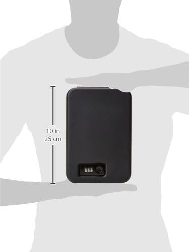 Amazon Basics Portable Security Case Lock Box Safe, Small Large, Black