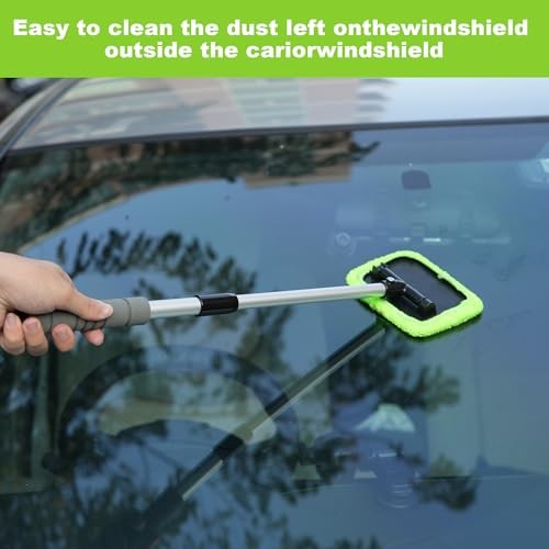 XINDELL Windshield Cleaning Tool for Car –ch Extendable Handle 27in Green