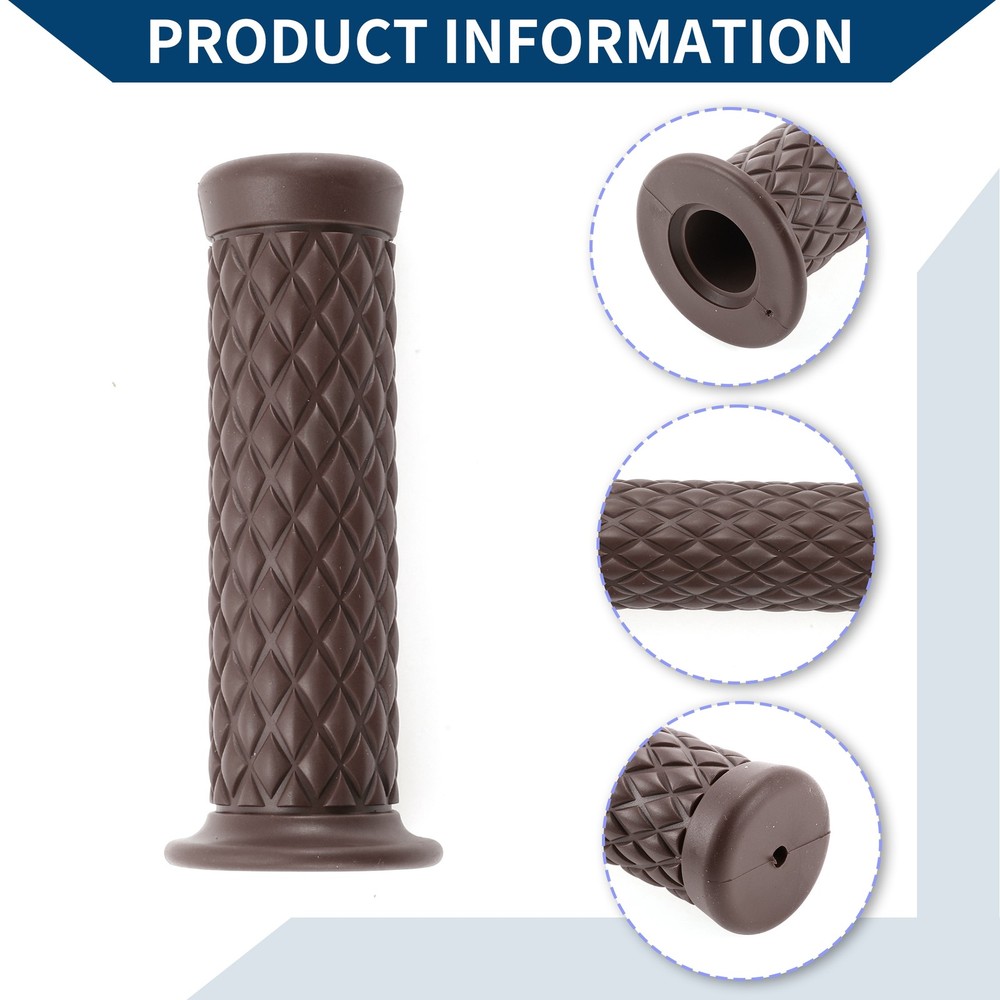 7/8" 22mm Rubber Motorcycle Handlebar Covers for Coffee