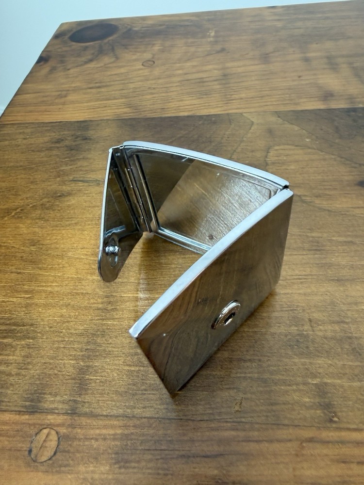 VTG Silver-plated Envelope Style Compact Snap Tri-fold Square Reflective Mirror
