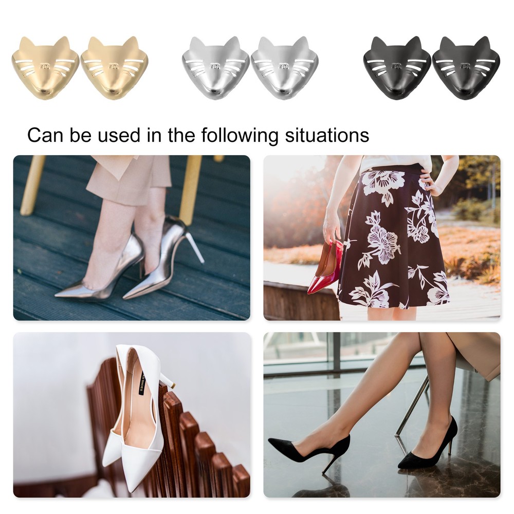 2Pcs Metal Shoes Pointed Protector Solid Toe Tip Cap Cover Elegant Silver Tone