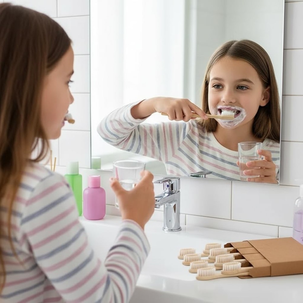 Bamboo Toothbrushes Soft Bristles 10 Pack, Biodegradable BPA Free Soft Bristles