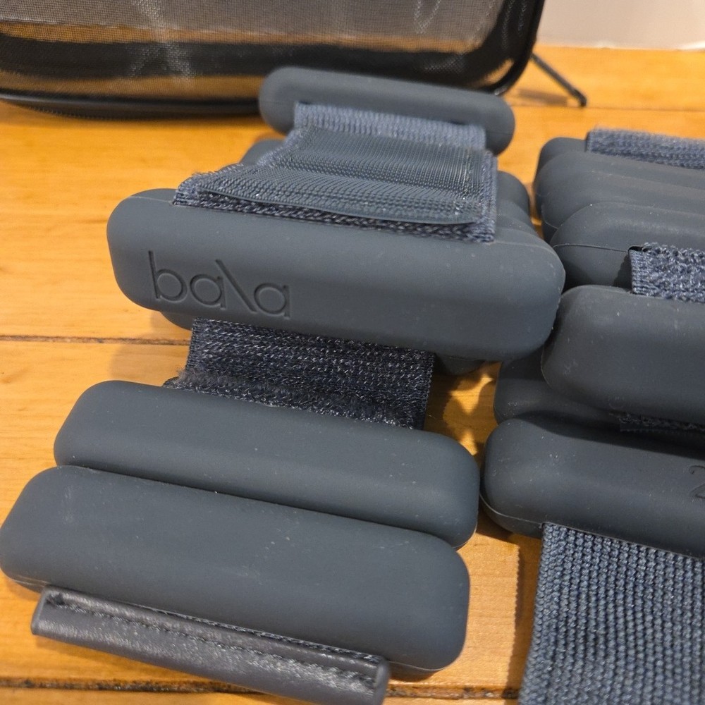Bala Bangles adjustable ankle wrist weights 2pc, 2lbs Black Gray With Bag.