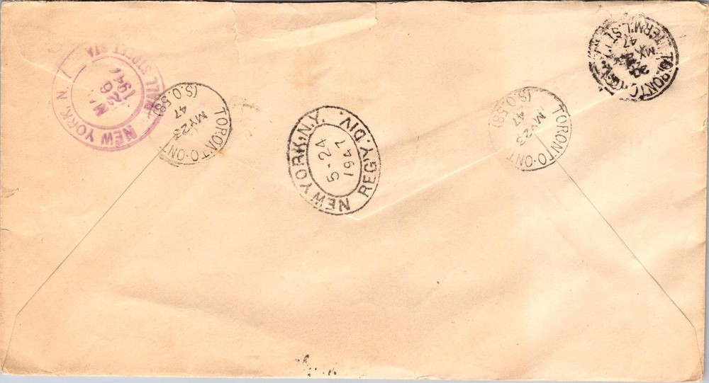 Canada 1947 Registered Mail / Passed For Export - Toronto Ont - A02226