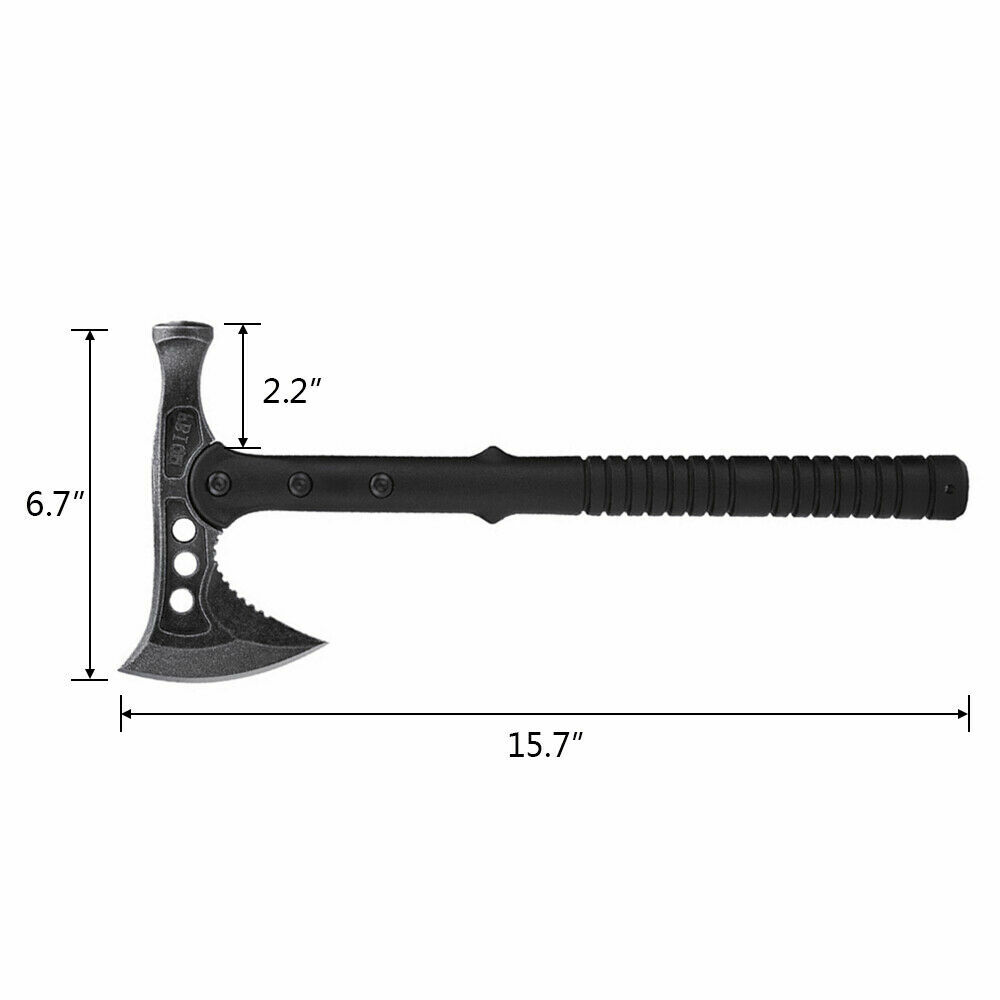 16" Tactical Survival Hawk Tomahawk Throwing Axe Emergency Hatchet Tool w Sheath