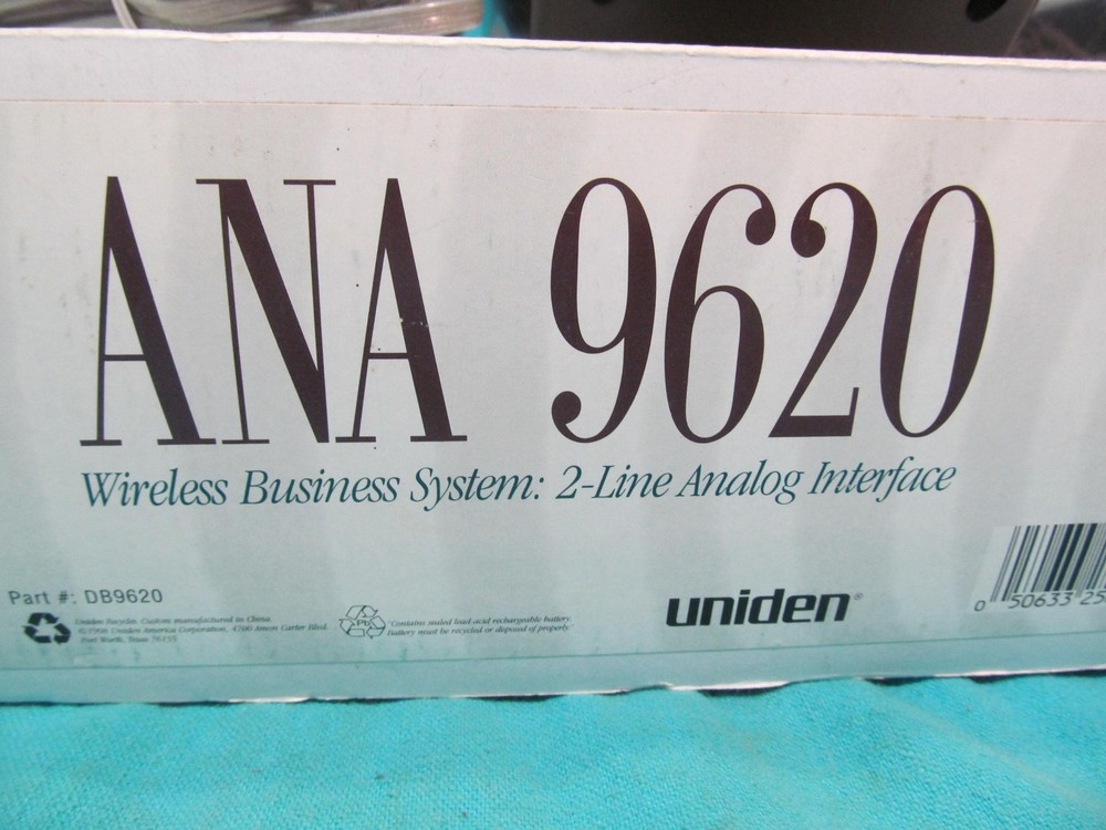 UNIDEN ANA 9620 WIRELESS BUSINESS SYSTEM 2-LINE ANALOG INTERFACE