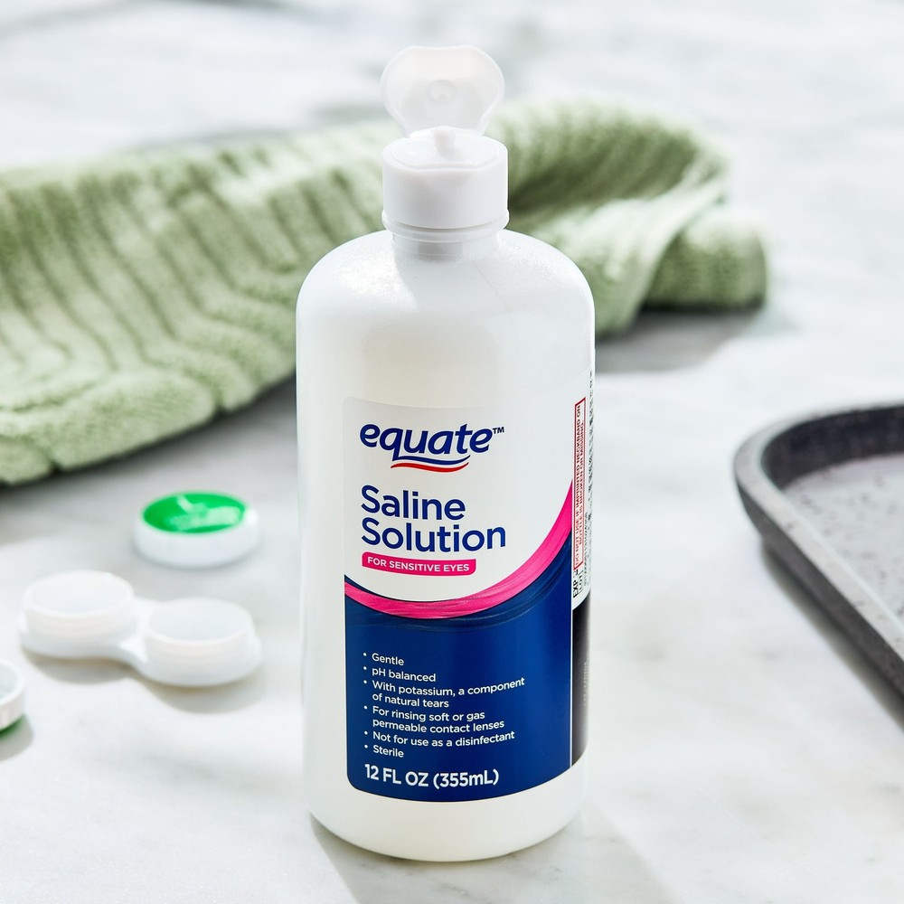 Equate Saline Solution for Sensitive Eyes, 12 fl oz, 2 Pack