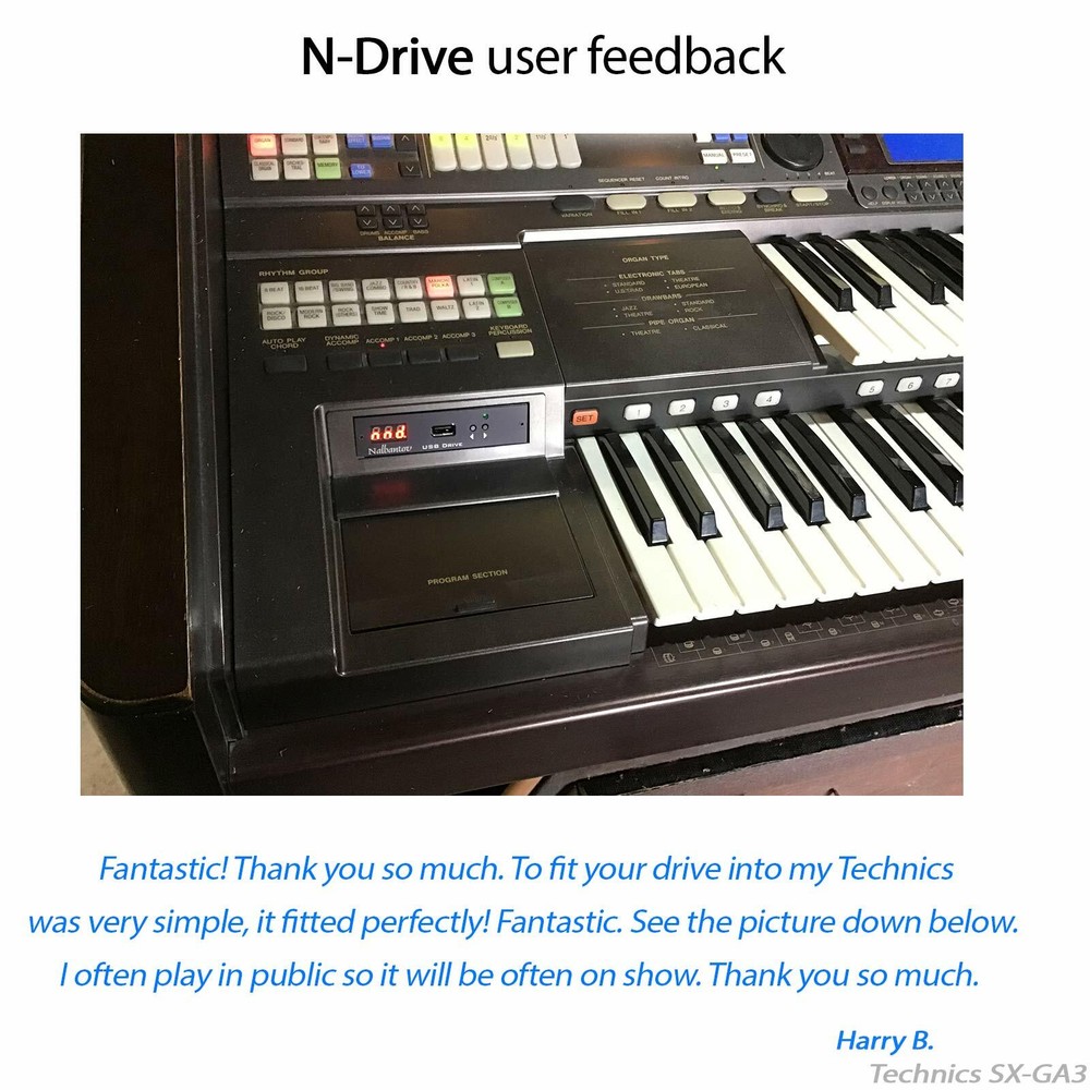 Floppy Disk USB Emulator N-Drive 1000 for Technics Organ SX-GA1/GA2/GA3