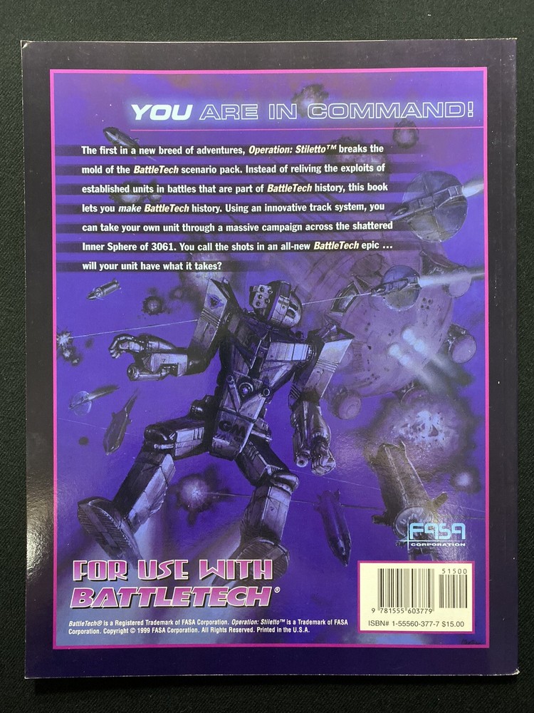 BattleTech Operation: Siletto FASA 1713 Unused