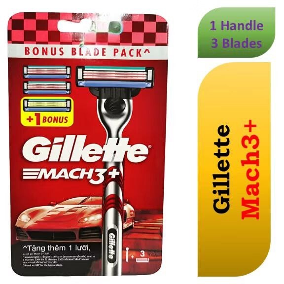 Gillette Mach3+ (1 Handle + 3 Blades) Limited Edition Red Handle