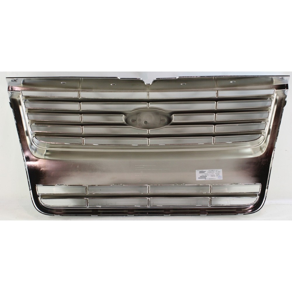 Grille For 2006-2008 Ford Explorer Chrome Shell and Insert with emblem provision