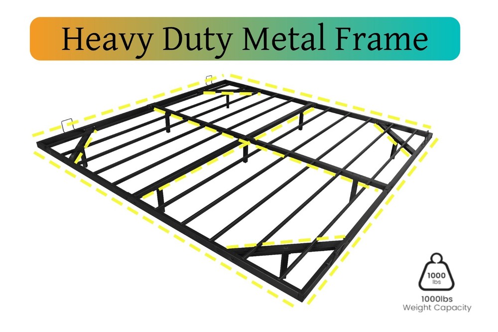 King Size Floating Bed Frame with Smart RGB LED Light 'Modern Platform Bed Frame