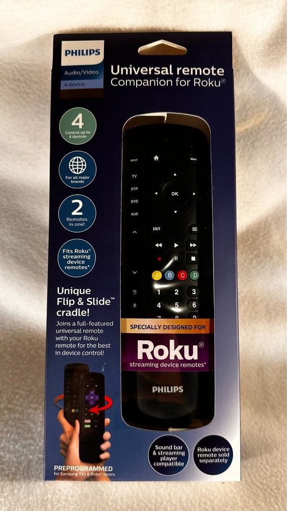 Philips Elite Plus SRP2024R/27 Four Device Universal Remote Control For Roku